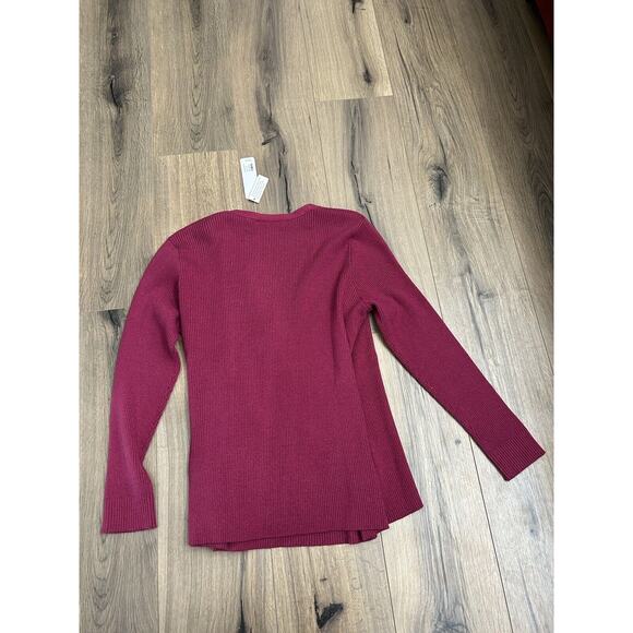 NEW SOFT SURROUNDINGS Size 1X Clare Wrap Pink Sparkle Ribbed Sweater Top - Picture 5 of 7